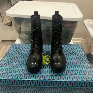 Tory Burch Black Combat Boots